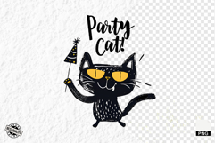 Black Cat Happy Birthday Party Clipart Product Image 1