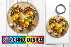 Radiant Circle Keychain Magic PNG, 3D Heart Product Image 1