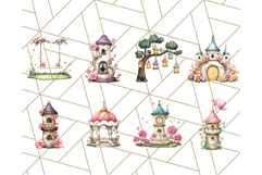 Princess Castle Clipart PNG, Enchanted Garden Artwork Product Image 6