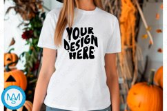 White women Tshirt Mockup, Halloween tshirt mockup Product Image 1