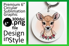 Charming Round Design for Sublimation , Valenines Animals Product Image 1