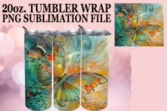 Glitter Butterfly Tumbler Wrap Sublimation 20oz Product Image 1