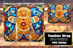 3D Gingerbread Man Stained Glass Magic Christmas Wrap 20oz Product Image 1