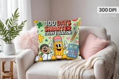 100 days of school Pillow Design, Teacher PNG Sublimation Product Image 1