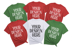 Christmas Family Matching Group T-Shirt Mockups | Holiday Fl Product Image 1