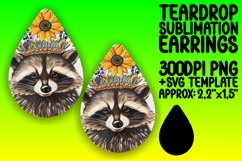 Cheerful Raccoon Floral Teardrop Earrings Product Image 1