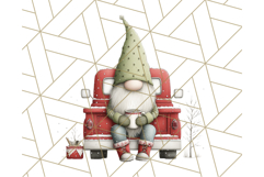 Vintage Truck Christmas Gnomes Clipart PNG, Cute Gnome Png Product Image 2