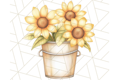 Rustic Sunflower Clipart, Soft Country Farmhouse Florals Png Product Image 2