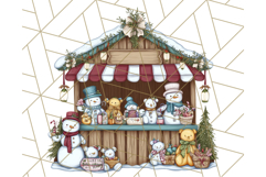 Cozy Christmas Market Stall Clipart PNG, Holiday Art Png Product Image 2