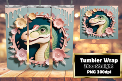 STUNNING 20oz Sublimation Tumbler , Cute Dino Product Image 1