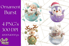Christmas Ornament Clipart PNG Cute Holiday Illustrations Product Image 1
