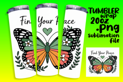 20oz Tumbler Template for Gifts , Butterfly Product Image 1