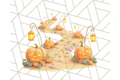 Creepy Carnival Halloween Clipart PNG with Hayride Art Product Image 2