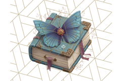 Cottagecore Butterfly and Book PNG Clipart Reading Elements Product Image 2