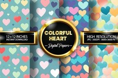 Colorful Heart Digital Papers - 04 Variations Product Image 1