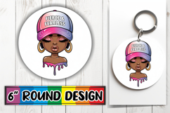 Whimsical Car Coaster Round PNG, Black Woman Product Image 1