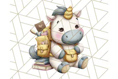 Magical Bookish Unicorn PNG Clipart Reading Books & Stories Product Image 2