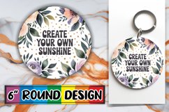Enchanted Keychain Sublimation, Flower Quote Product Image 1