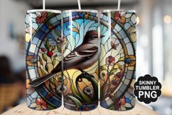 Eastern Phoebe Single Bird Stained Glass - Tumble Design Product Image 1