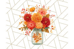 Fall Mason Jar Flowers PNG Clipart Product Image 2