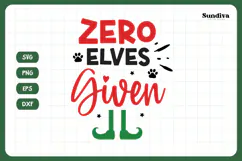 Christmas Dog Bandana Quotes SVG | Zero Elves Given Product Image 3