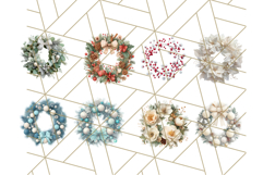 Christmas Wreath Clipart, Holiday Greenery PNG Illustrations Product Image 2