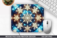 Snowflakes Mouse Pad Sublimation, Christmas Mouse Pad PNG Product Image 1