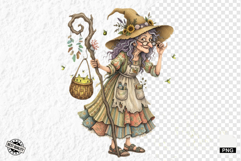 Whimsical Summer Witch Clipart Product Image 1