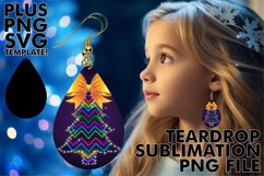 BLISSFUL Teardrop Earrings PNG Ideas, Neon Xmas Product Image 1