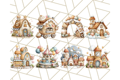 Cozy Cookie Village Clipart, Gingerbread Holiday PNG Product Image 2