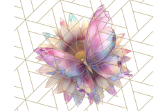Stained Glass Butterfly and Sunflower PNG Clipart Product Image 2