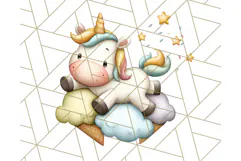 Cute Dessert Unicorn PNG Clipart with Cupcakes & Candies Product Image 2