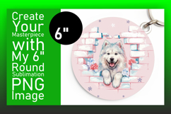 Bright Round Design for Keychains , Cute Dog Product Image 1