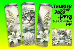 STYLISH 20oz Tumbler Template for Any Occasion , Cute Cat Product Image 1