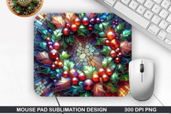 Flowers Mouse Pad Sublimation,Christmas Mouse Pad PNG Design Product Image 1