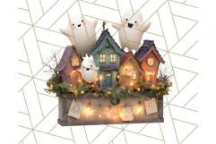 Halloween Neighborhood Clipart PNG for Trick or Treat Product Image 2