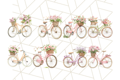 Bicycle with Flowers PNG, Watercolor Floral Bike Clipart Product Image 6