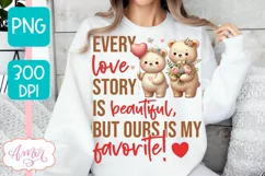 Love story PNG sublimation, Valentine's day sublimation Product Image 1