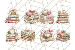 Christmas Book Clipart, Festive Reading PNG Illustrations Product Image 6