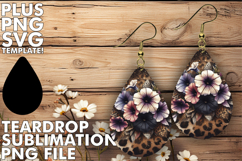 Trendy Teardrop Earrings PNG, Leopard Prints Product Image 1