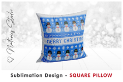 3 Cozy Christmas Knitted Designs - Sublimation Square Pillow Product Image 5