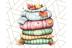 Fall Dinosaur PNG Clipart with Autumn Elements, Cute Dino Product Image 2