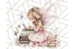 Bookish Fairy PNG Clipart, Whimsical Reading Elements Png Product Image 2