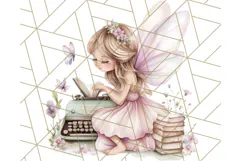 Bookish Fairy PNG Clipart, Whimsical Reading Elements Png Product Image 2