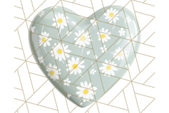 Pastel Puffy Patterned Hearts Clipart PNG, 3D Look Heart Png Product Image 2