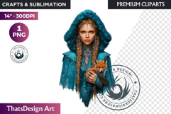 Fantasy Boreal Winter Girl Warrior &amp; Ice Queen Clipart Product Image 1