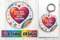 Cheerful Car Coaster Circle PNG, Heart Quote Product Image 1