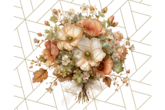 Fall Flower Bouquets Clipart PNG, Autumn Floral Clip Art Product Image 2