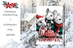 Cartoon Christmas Mouses Garden Flag Sublimation Product Image 1