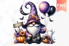 Halloween Gnome Sublimation - Clipart PNG Design Product Image 1
